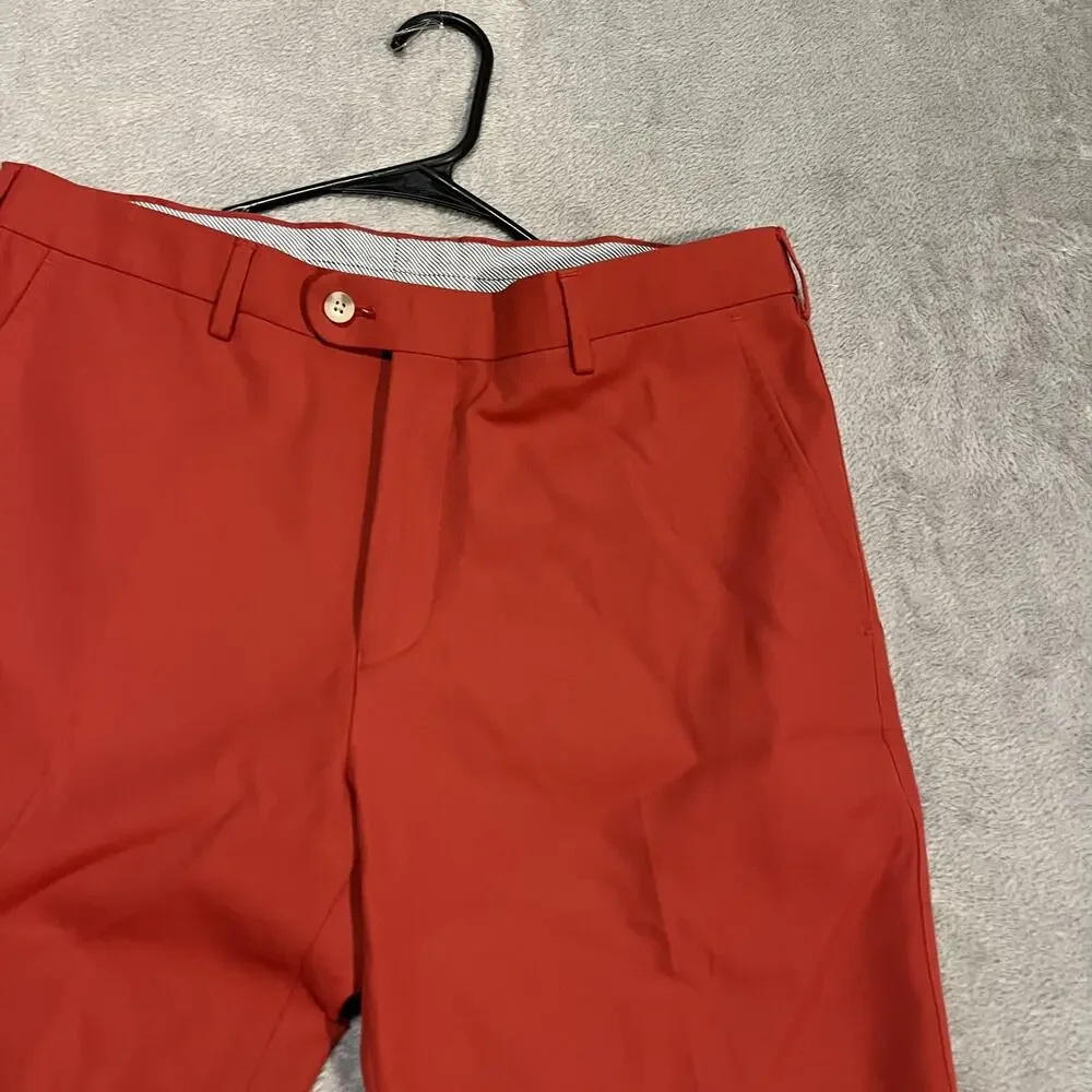 Peter Millar Pants Mens 34 Red Crown Sport Golf Performance Polyester Stretch